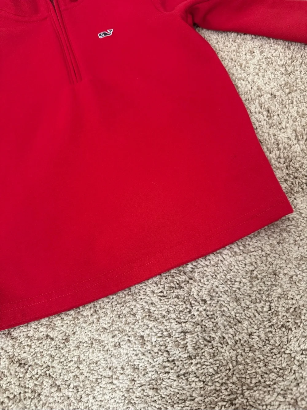 Vineyard Vines Kids Saltwater Quarter Zip Pullover Size 6 Red